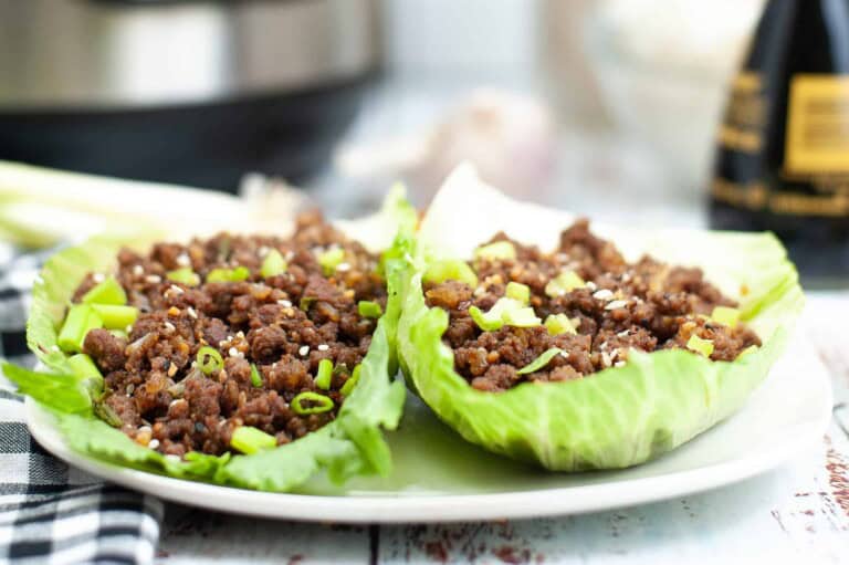Head on view of Korean Beef Lettuce Wraps