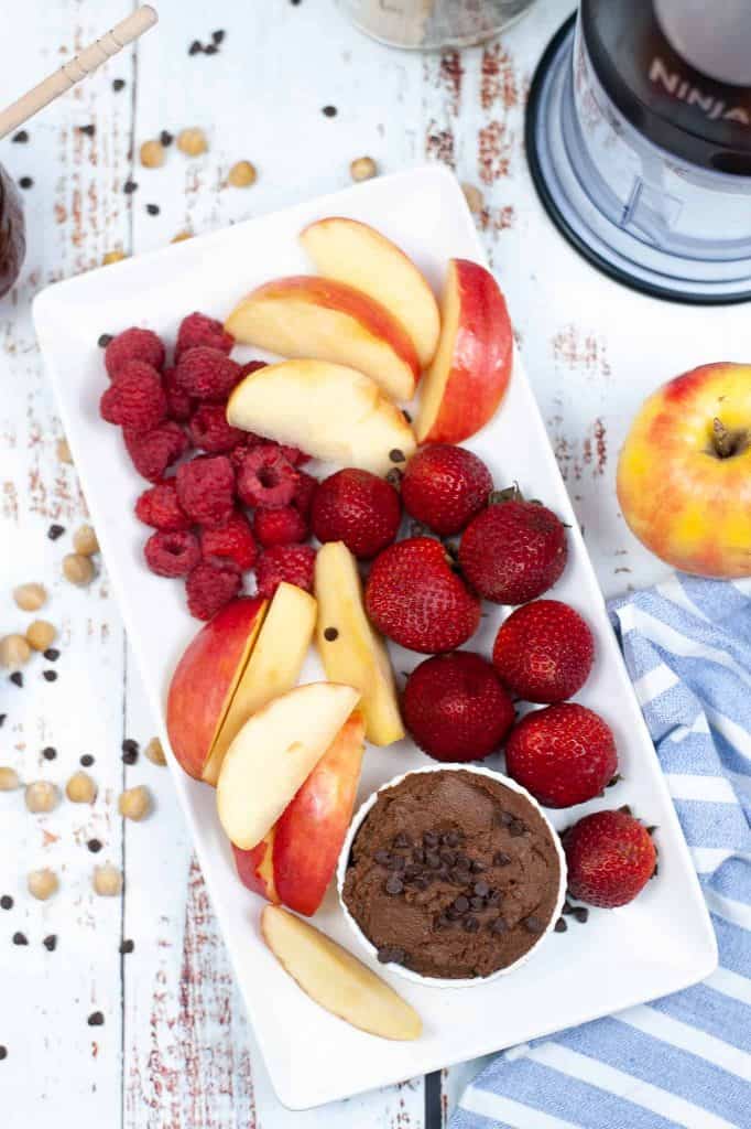 Overhead view of fruit platter.