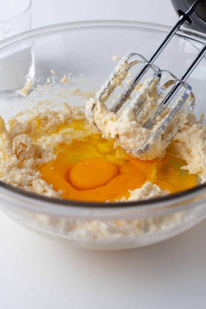 Butter and eggs with blender.