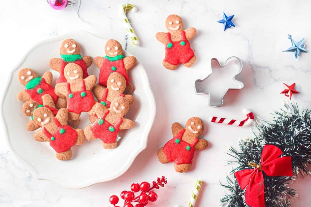 Overhead view of Gingerbread Men Cookies