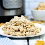 Garlic Parmesan Chicken Pasta on a white plate.