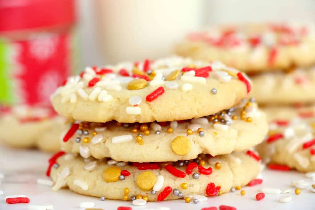Headon view Christmas Sprinkle Cookies