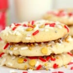Headon view Christmas Sprinkle Cookies