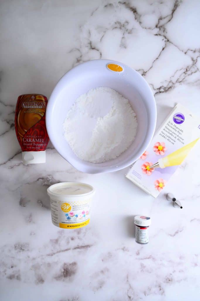 Icing ingredients for sugar cookies.