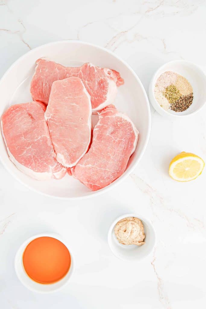 Ingredients for Air Fryer Pork Chops.