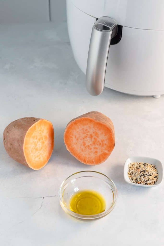 Ingredients for air fryer potatoes.