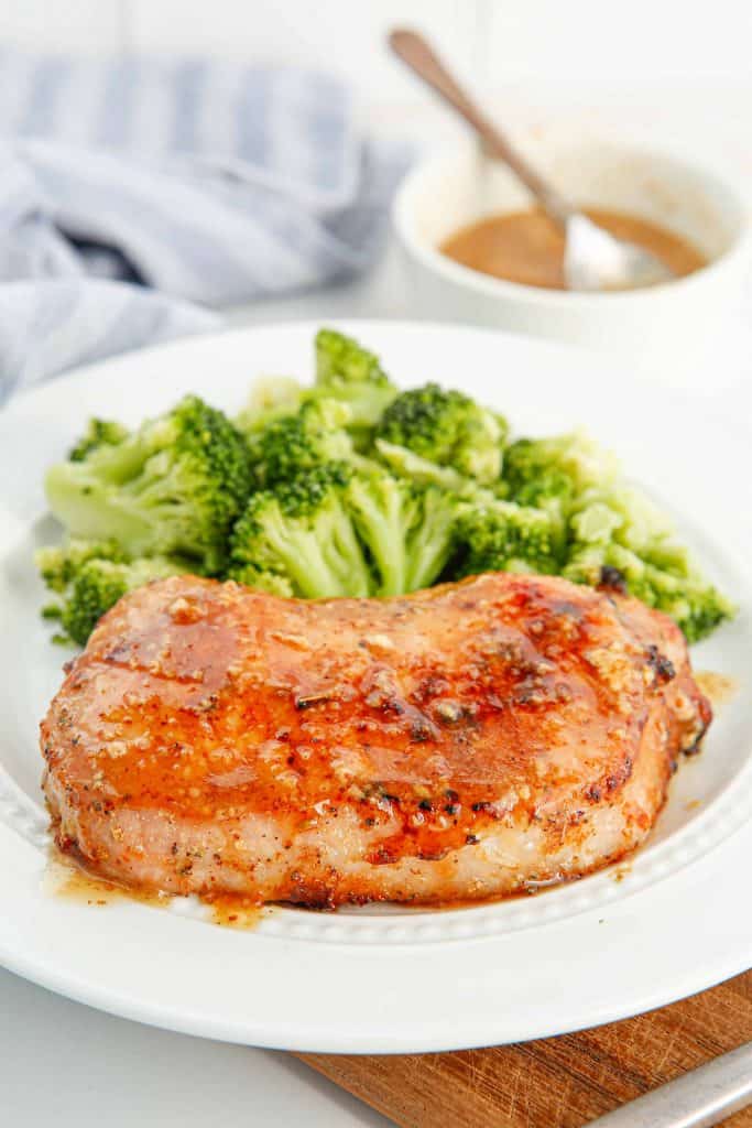 Pork chops with maple glaze.