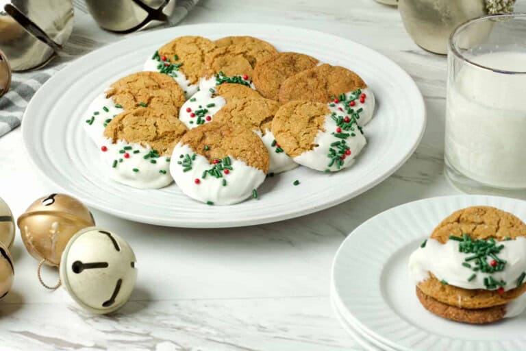 Plate of dipped Molasses cookies