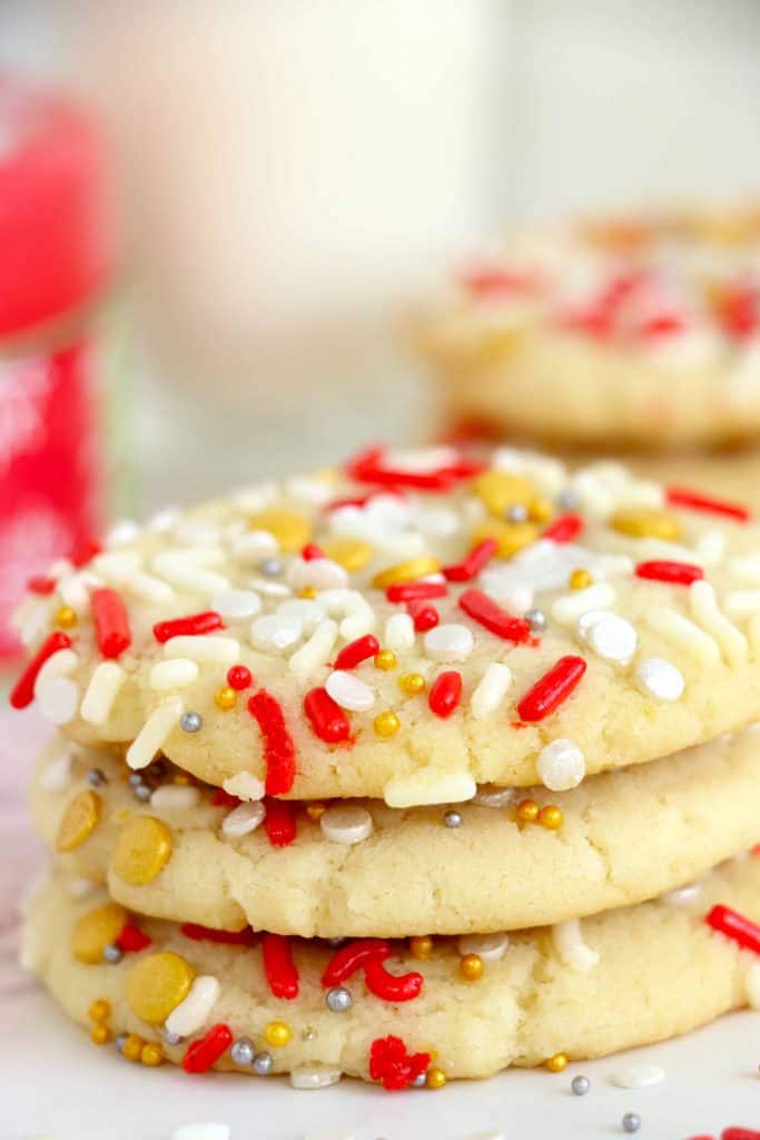 Stack of Christmas Sprinkle Cookies
