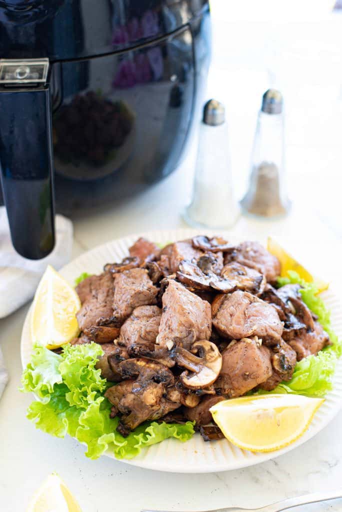 Air Fryer Steak Bites with Mushrooms Marathons & Motivation