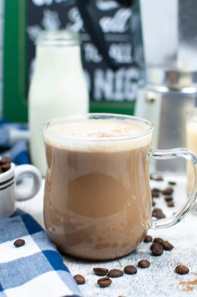 Head-on shot of copycat Starbucks Eggnog Latte.