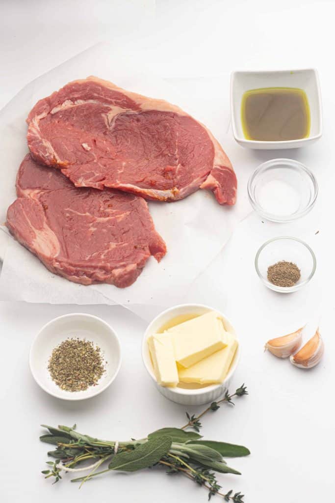 Ingredients for Air Fryer Steaks with Herbed Butter