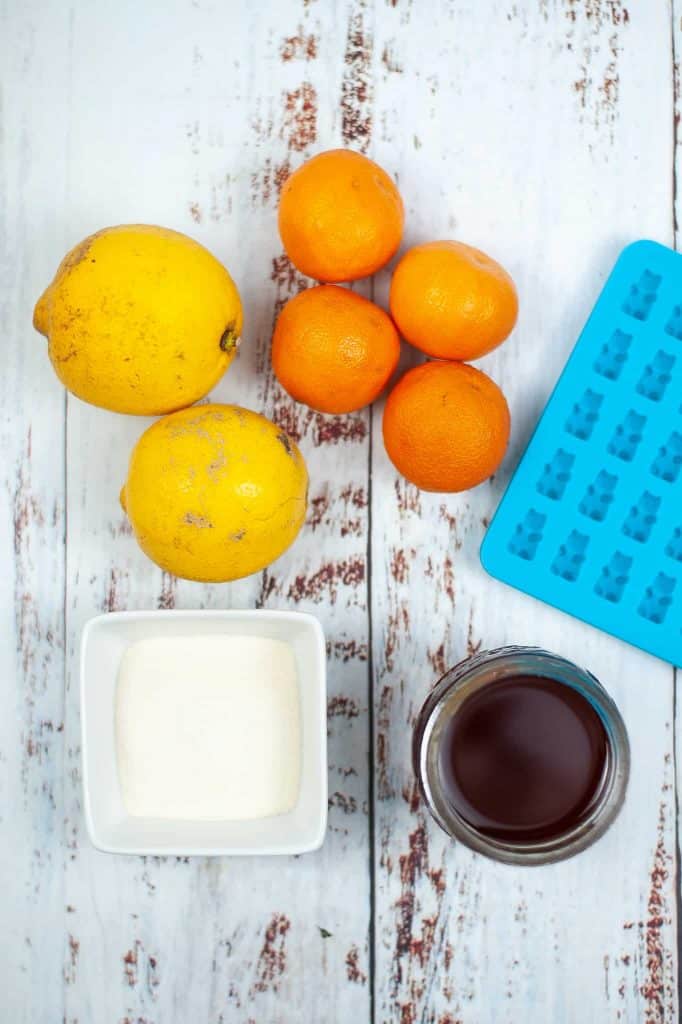 Ingredients for Citrus Gummy Bears