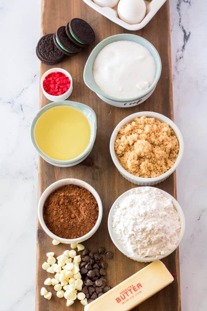 Ingredients for Grinch Brownies
