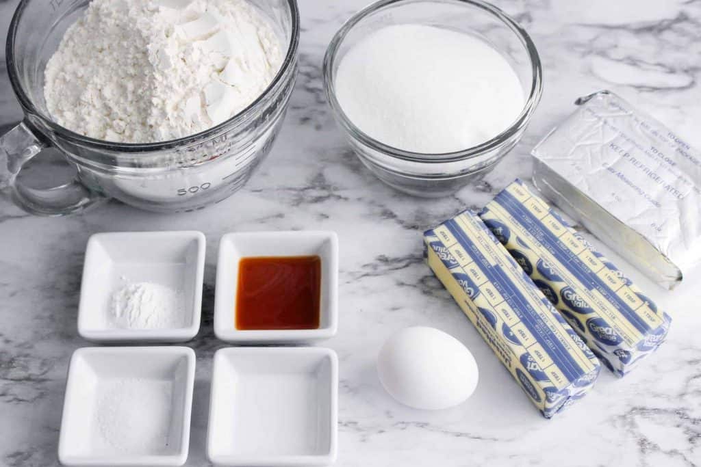 Ingredients for Cream Cheese Sugar Cookies