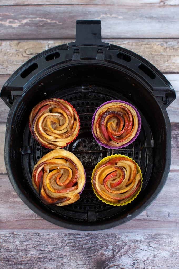 Air fryer puff pastry roses.