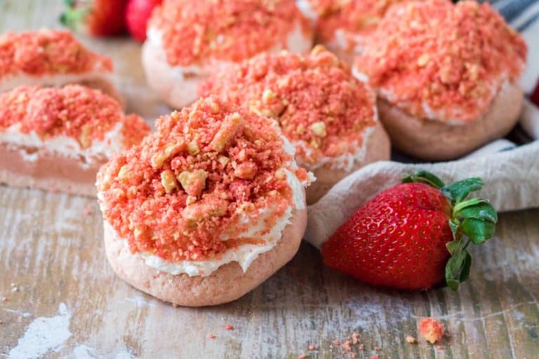Closeup of strawberry cookie