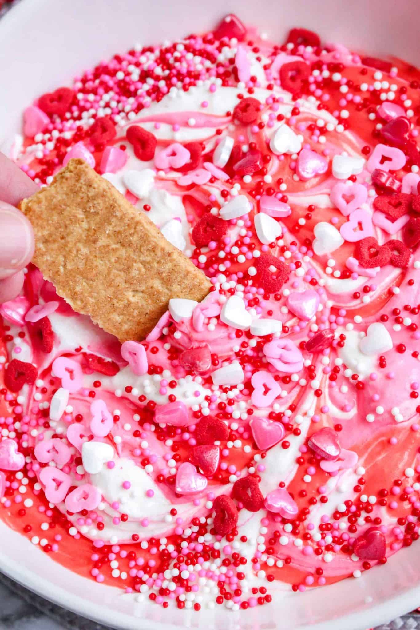 Cream Cheese Dessert Dip for Valentine’s Day Marathons & Motivation