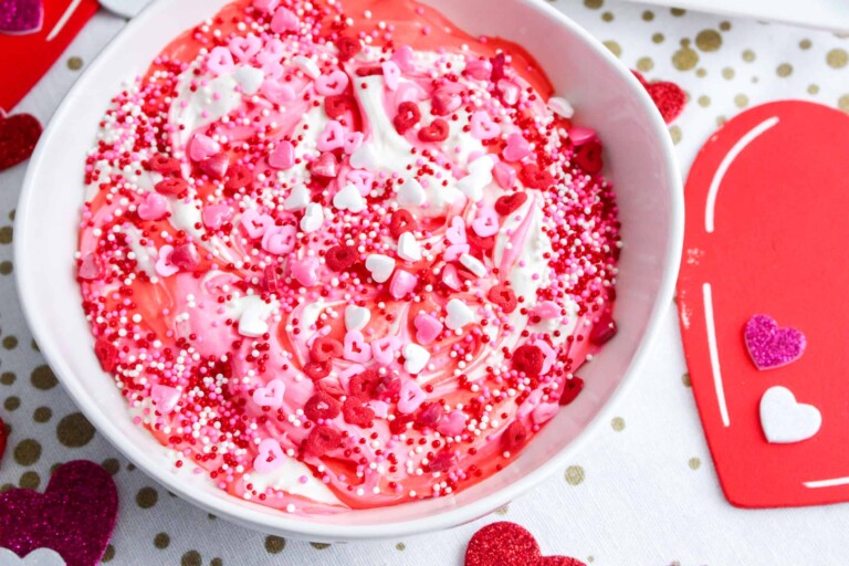 Cream Cheese Dessert Dip for Valentine’s Day