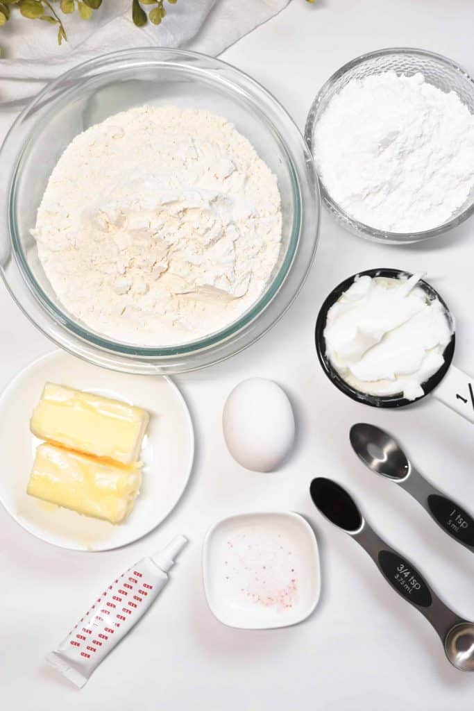 Ingredients for almond cookies