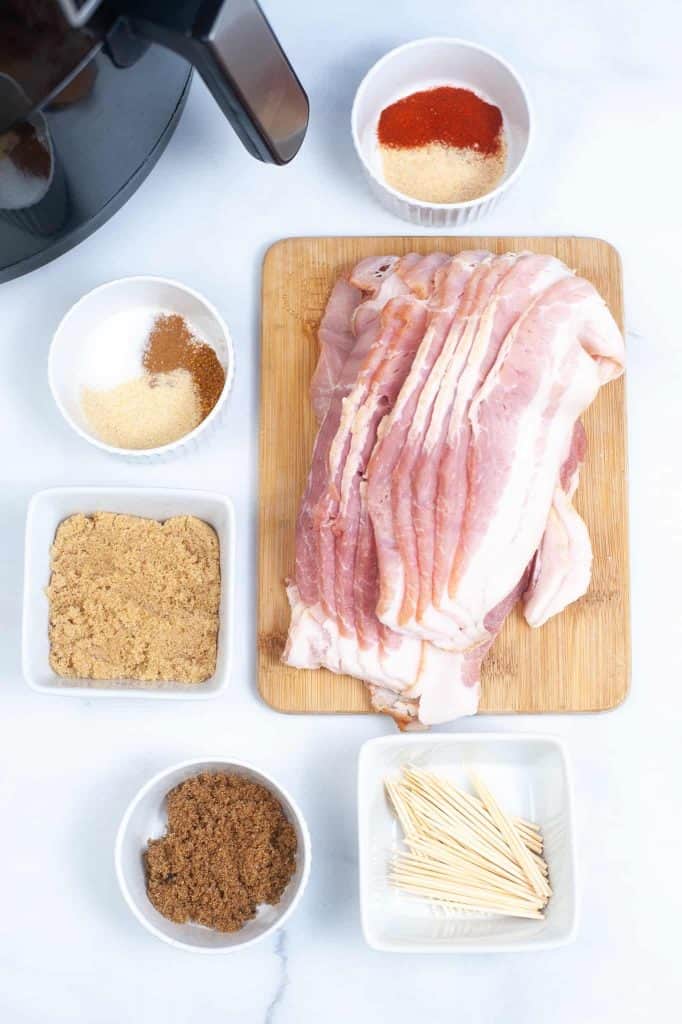 Ingredients for bacon roses.