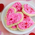 Overhead view of Valentines Sugar Cookies