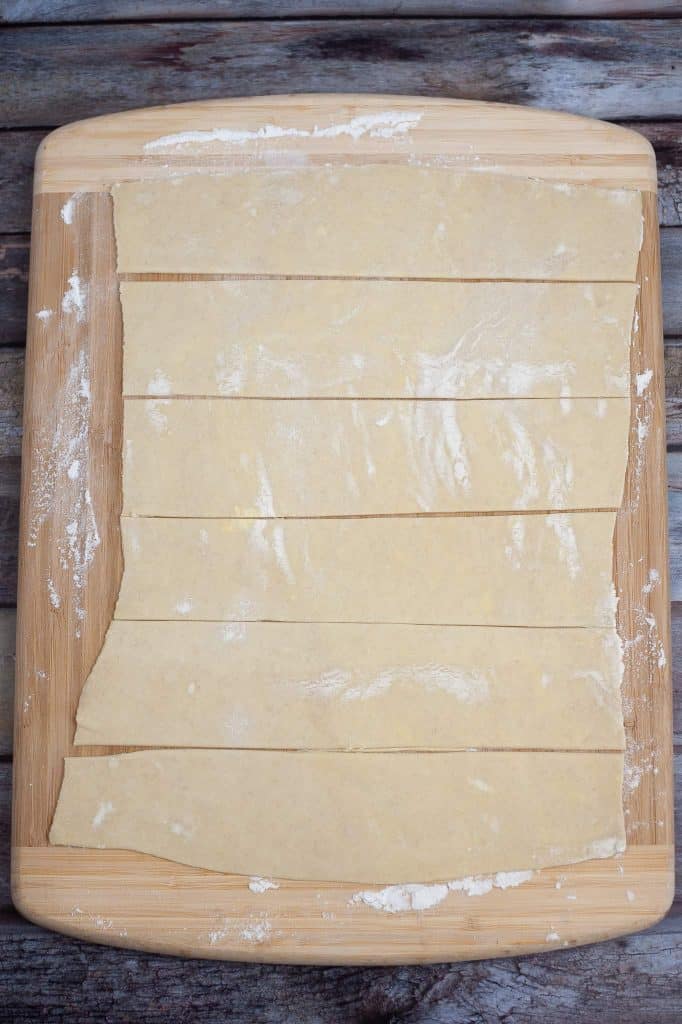 Puff pastry cut into 6 slices lengthwise.