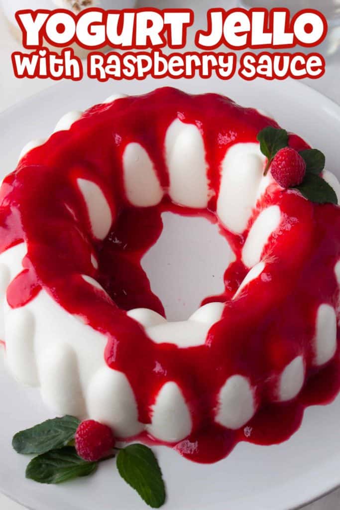 Yogurt Jello with Raspberry Sauce Pin
