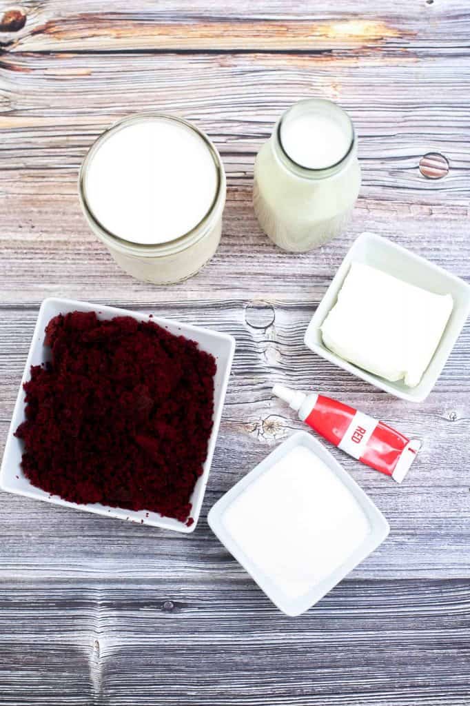 Red velvet ice cream ingredients