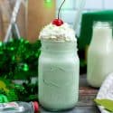Head-on photo of McDonald's Shamrock Shake Copycat version