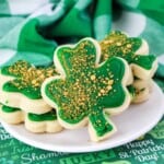 Plate of shamrock cookies