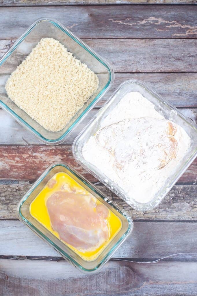 Dredged chicken thighs