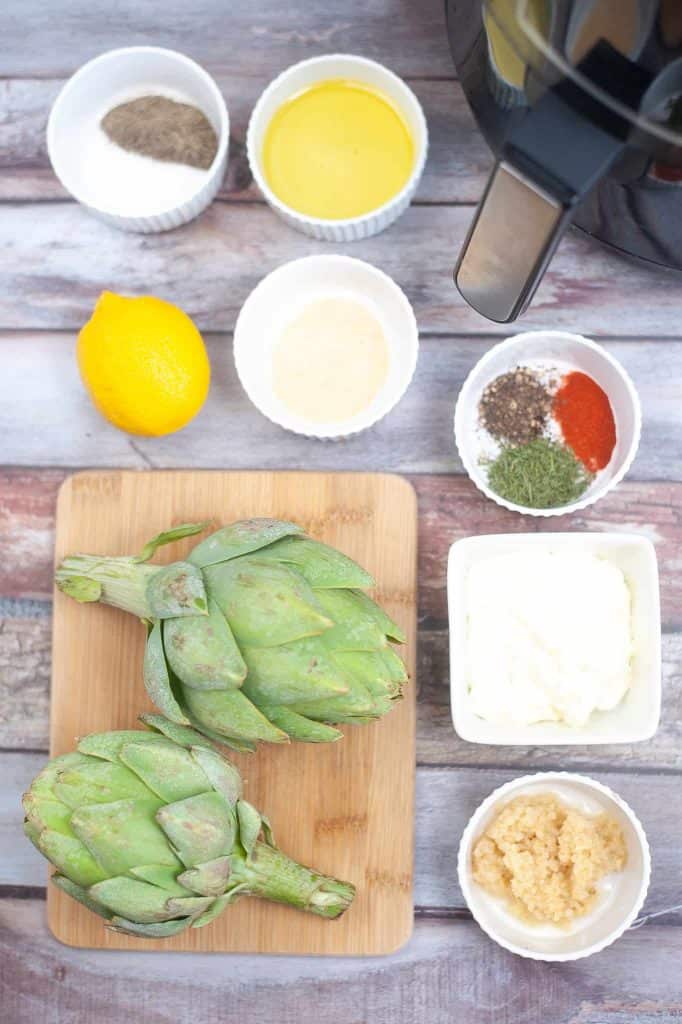 Air Fryer Artichokes Ingredients