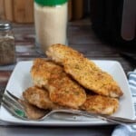 Air fryer parmesan mayonnaise crusted chicken.