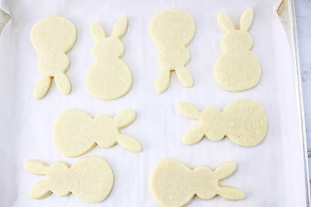 Baked Easter bunny cookies.