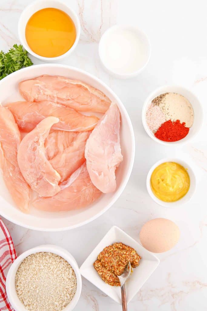 Ingredients for air fryer chicken tenders