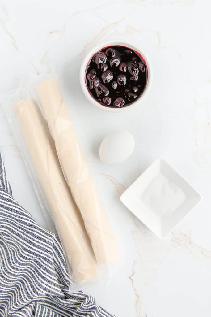 Ingredients for hand pies with blueberries.