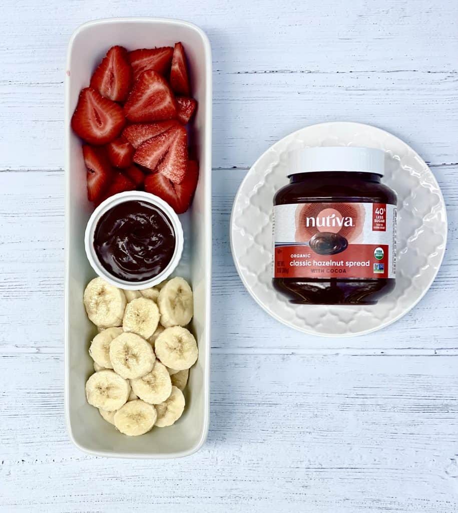 Overhead view of Nutiva and fruit.