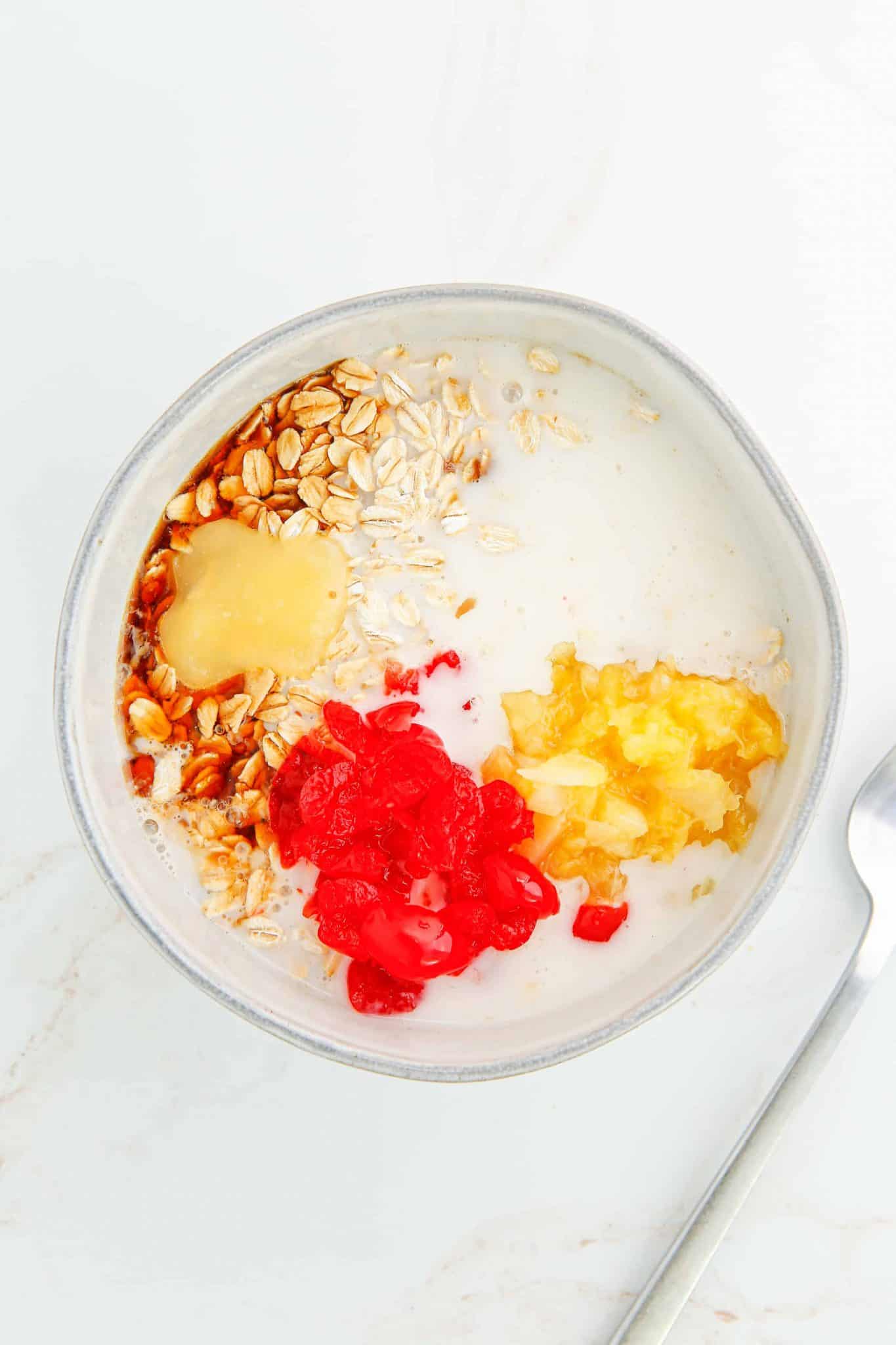 Pineapple Upside Down Cake Overnight Oats Marathons & Motivation