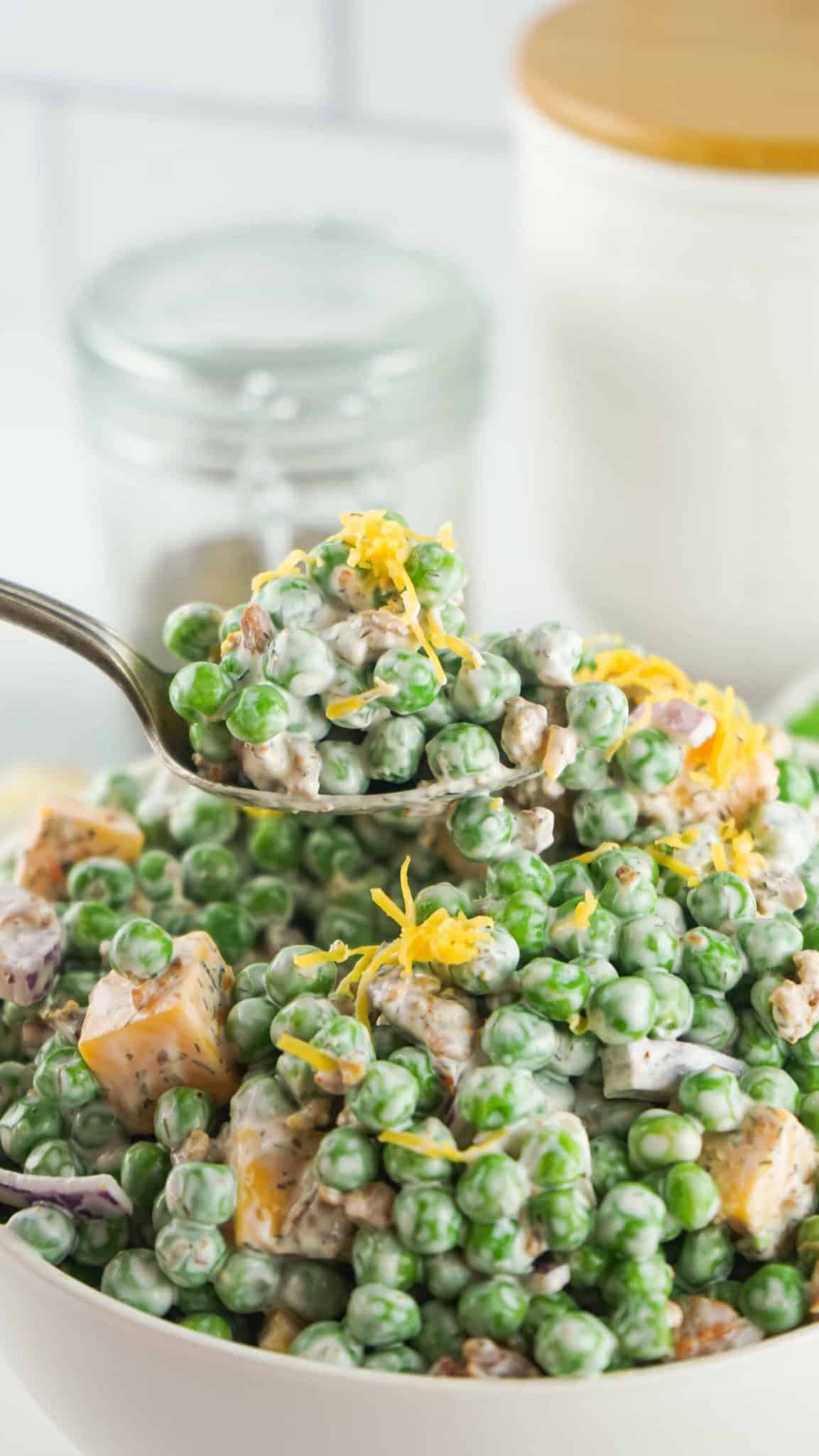 The Best Creamy Pea Salad with Bacon Marathons & Motivation