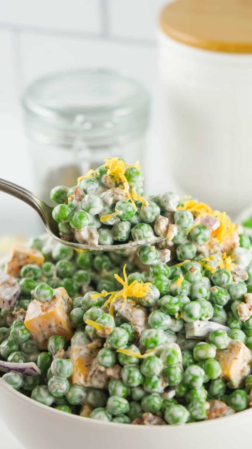 The Best Creamy Pea Salad with Bacon Marathons & Motivation