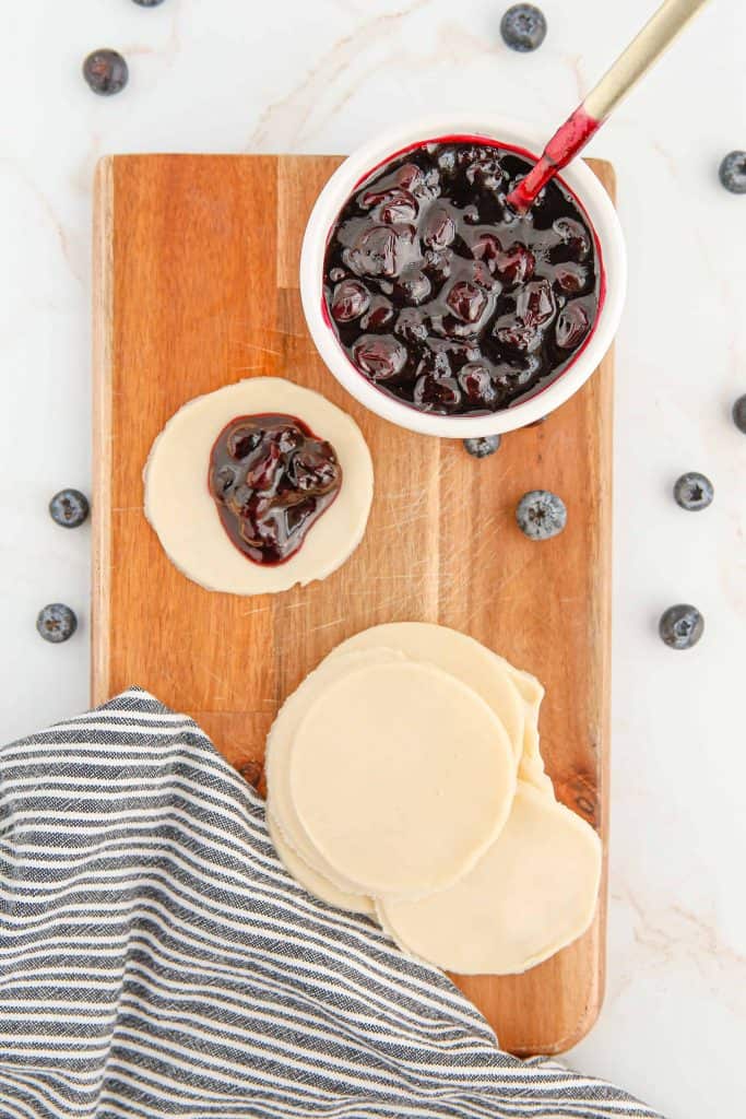 Making blueberry hand pies for the air fryer.