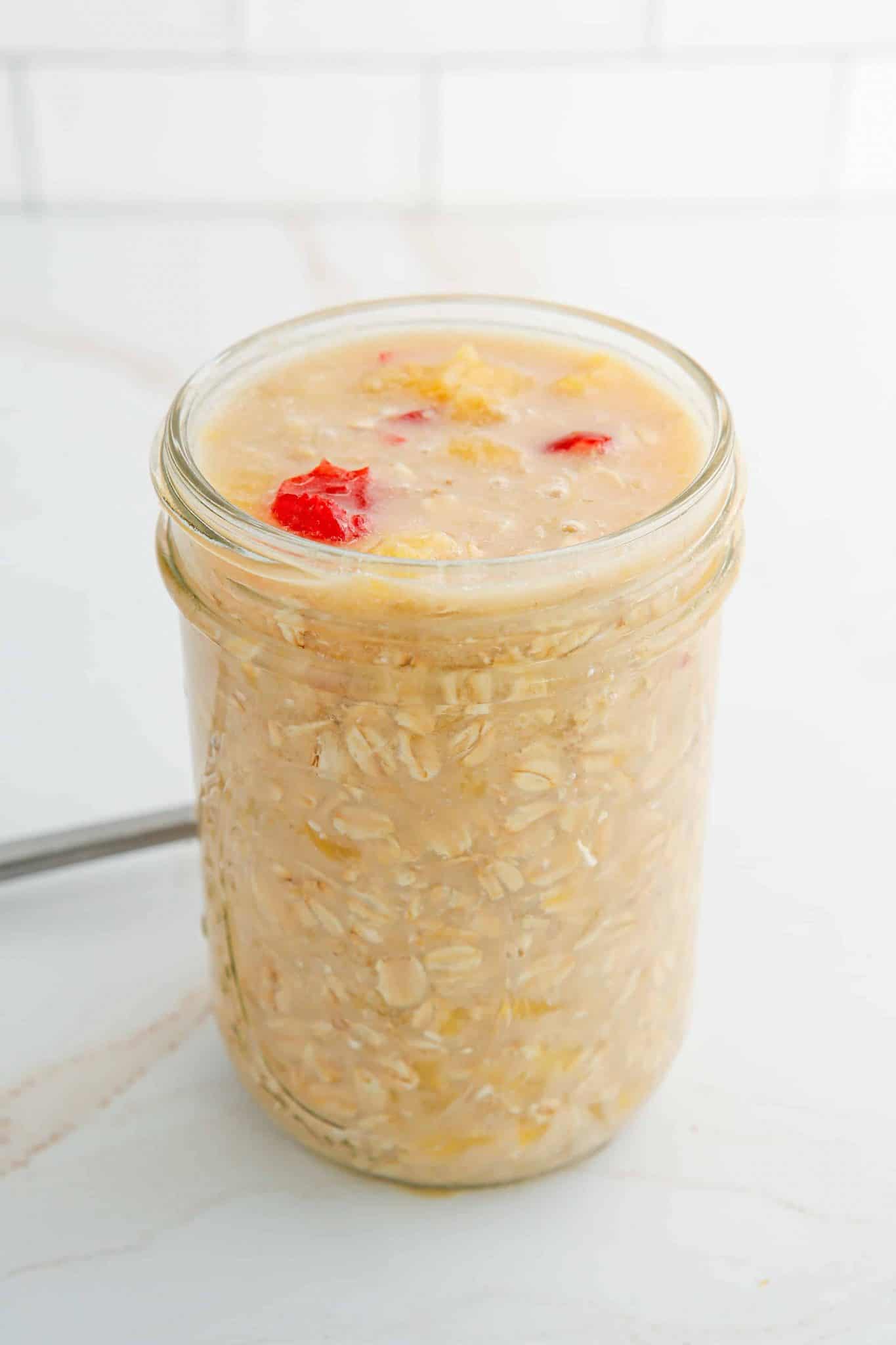 Pineapple Upside Down Cake Overnight Oats Marathons & Motivation