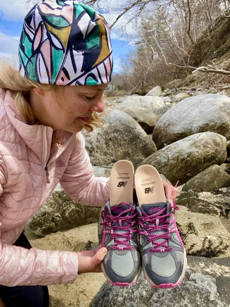 Adding insoles to trail sneakers.