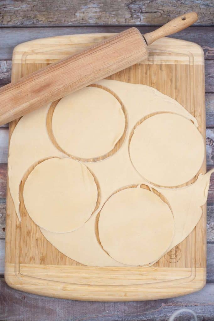 Pie dough cut in circles.