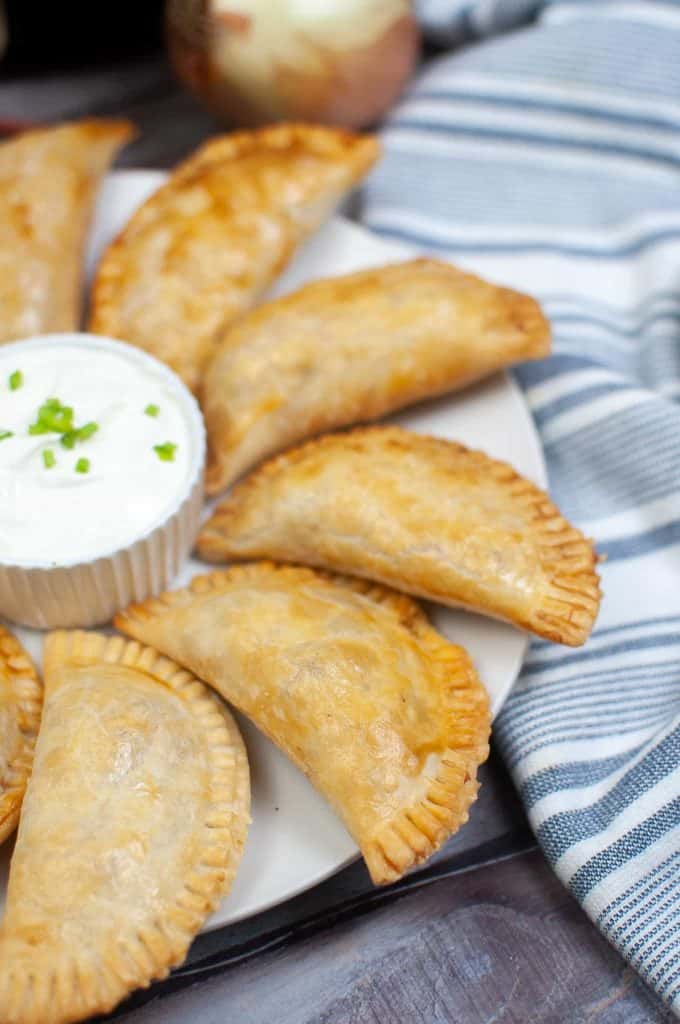 beef empanadas on a plate.