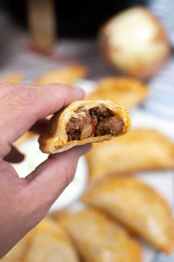 Closeup of beef empanadas