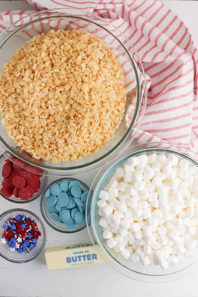 4th of July Rice Krispies Treats Ingredients