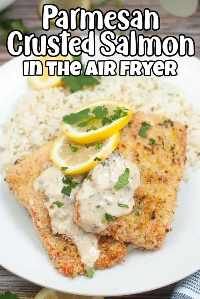 Parmesan crusted salmon in the air fryer pin