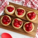 Overhead view of Cherry Cheesecake Cookie Bites